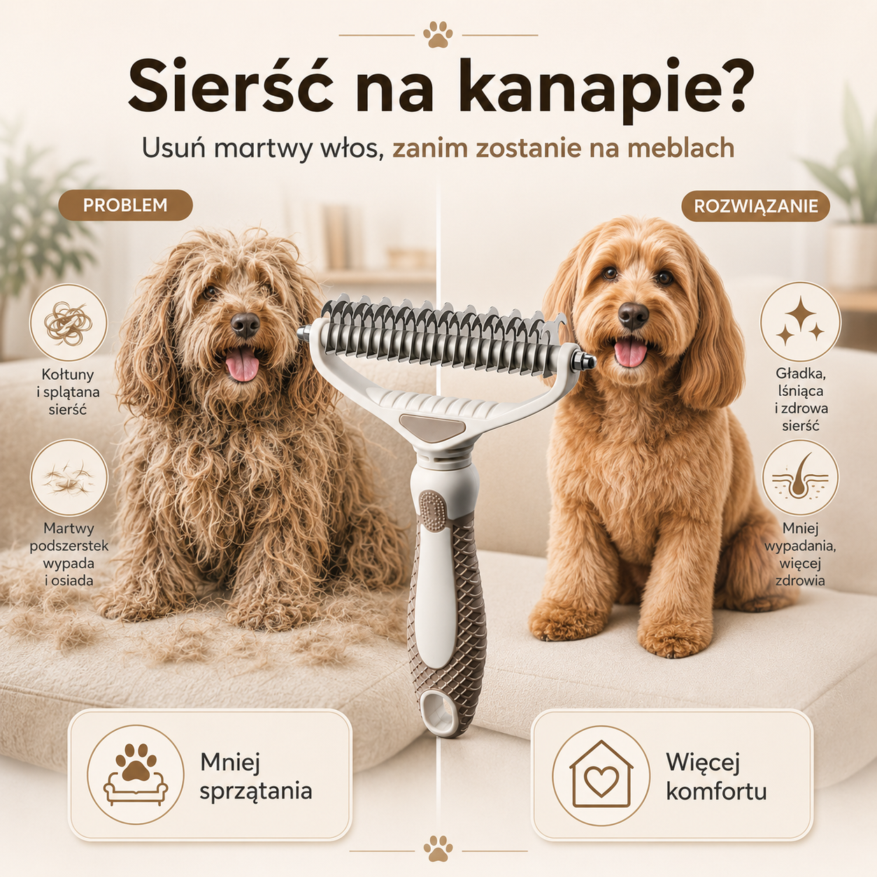 Zadbaj o zdrową i lśniącą sierść w kilka minut bez bolesnego wyrywania włosów