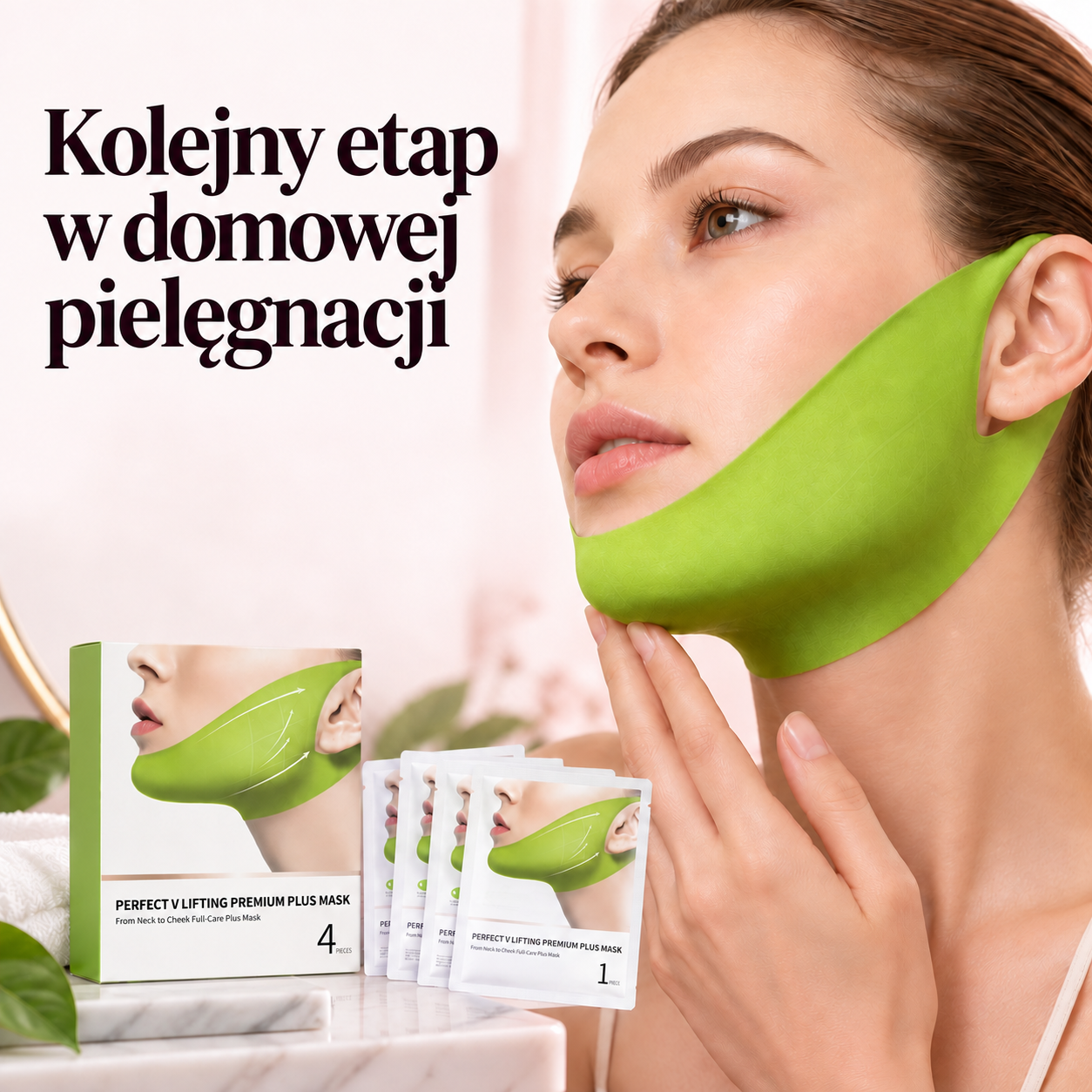 Ovlina - Hydrożelowa Maska V-Line do Podkreślania Owalu Twarzy i Podbródka, 4 szt. 1